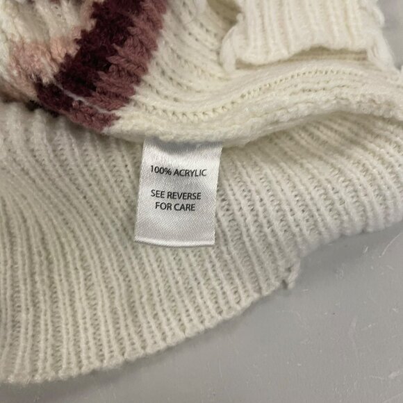 Moral Fiber Womens Striped Knit Sweater V-Neck Distressed Size Large - Picture 9 of 9